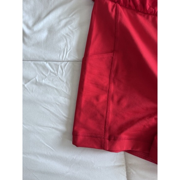 New Lululemon Textured Mesh High-Rise Tennis Skirt Red Size Medium Skort Golf - Picture 13 of 13